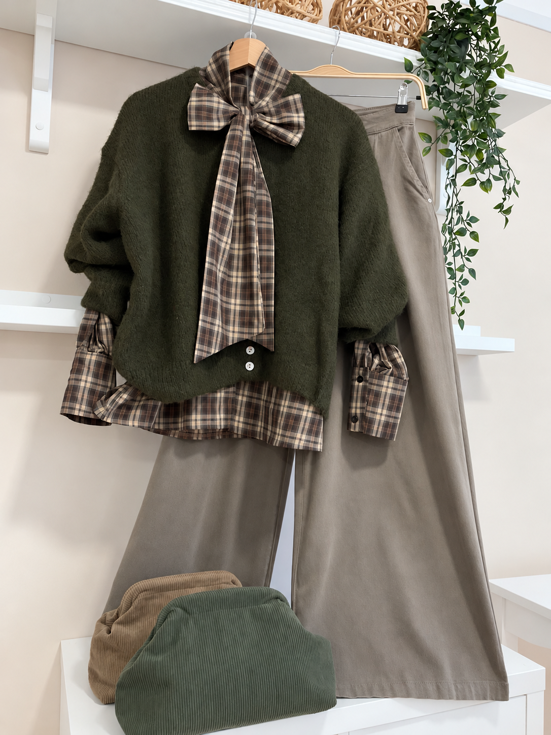 Verde | Camisa lazo Roberta - look con Mireia y Timanfaya