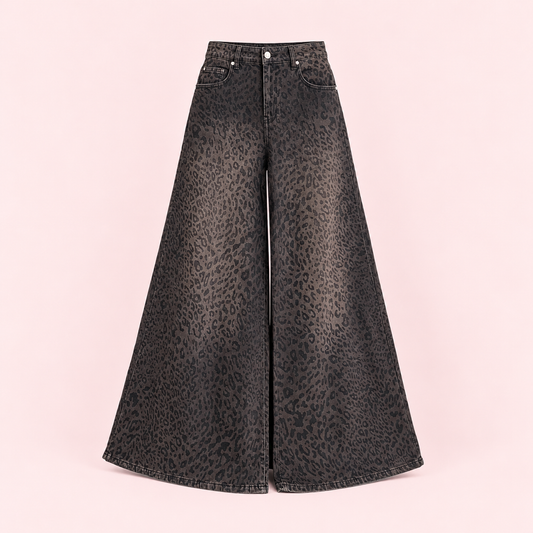 Pantalón animal print marrón y negro - catálogo