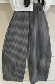 Gris | Barrel Raya Diplomática con camisa blanca abullonada - pantalón