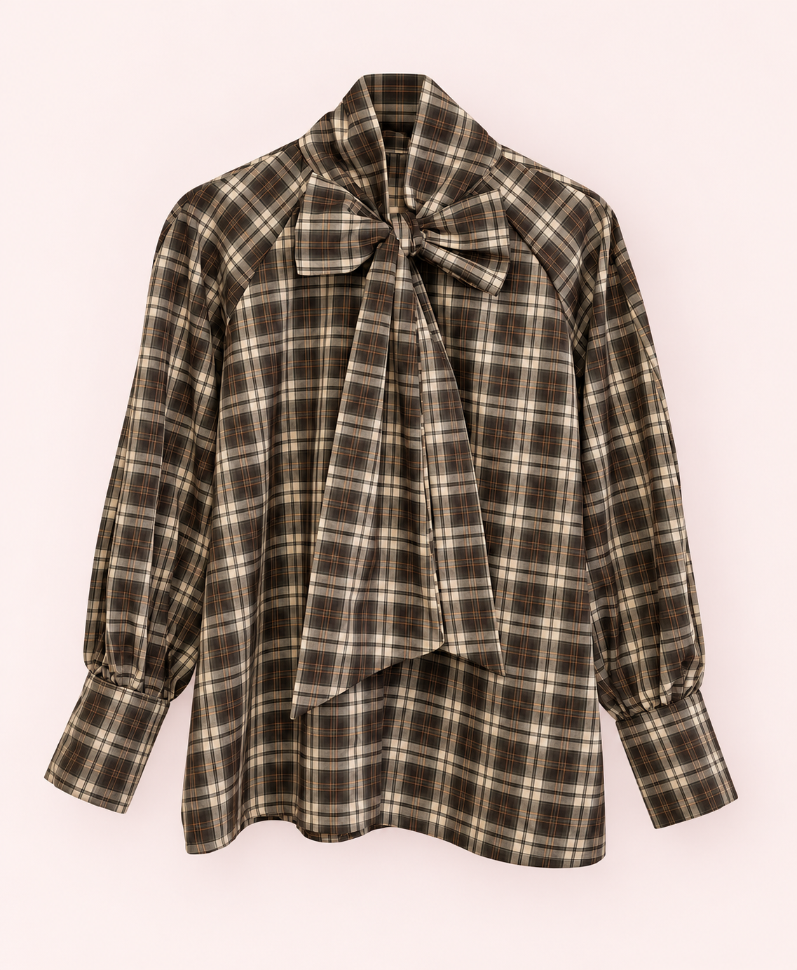 Verde | Camisa lazo Roberta - catálogo Matilusca sobre fondo rosa empolvado