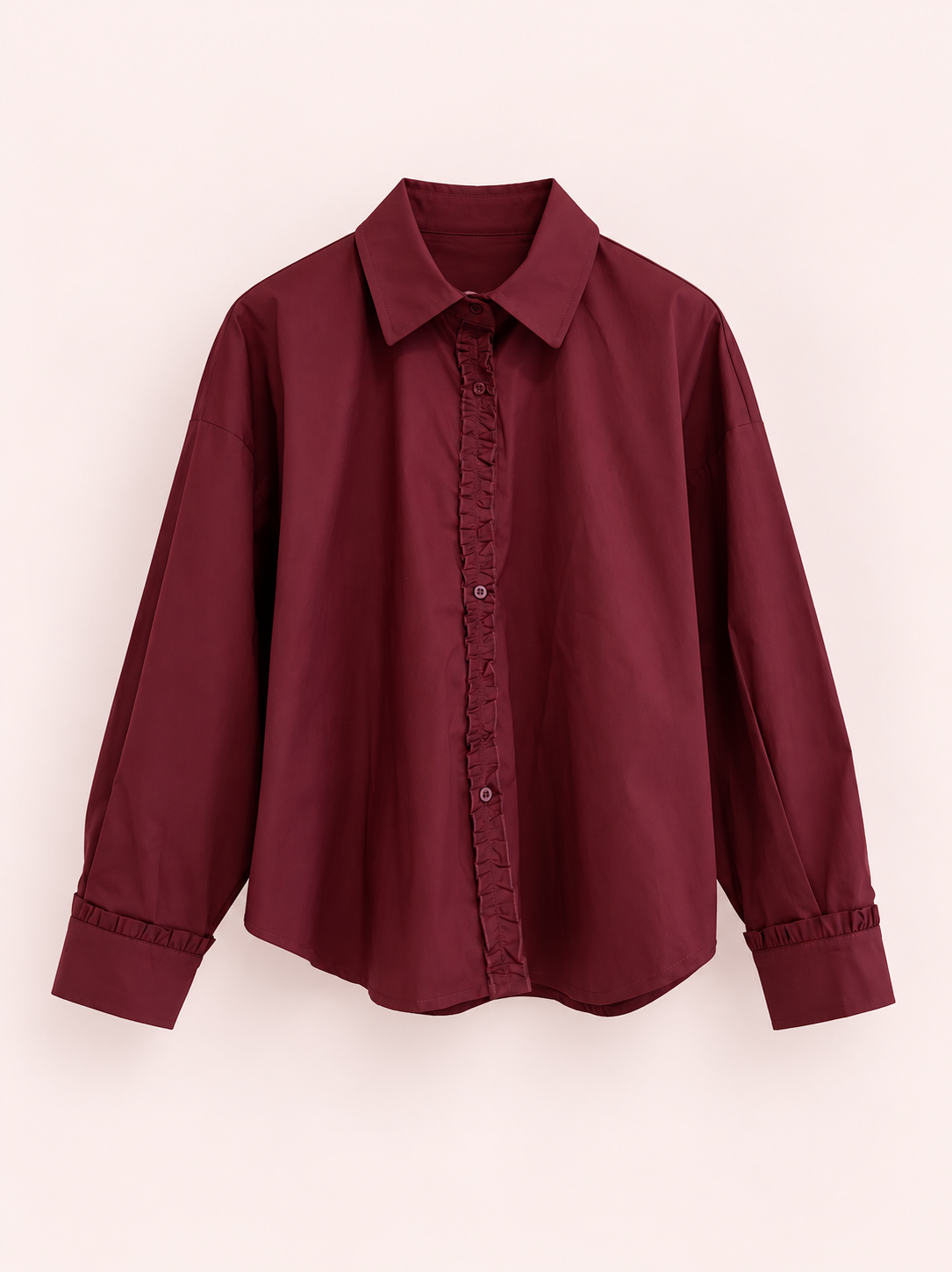 Burdeos | Camisa Spandau - catálogo Matilusca sobre fondo rosa empolvado