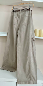 Taupe | Pantalón Cargo - vista trasera