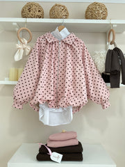 Rosa/Chocolate - Chaqueta Topos vista de la prenda