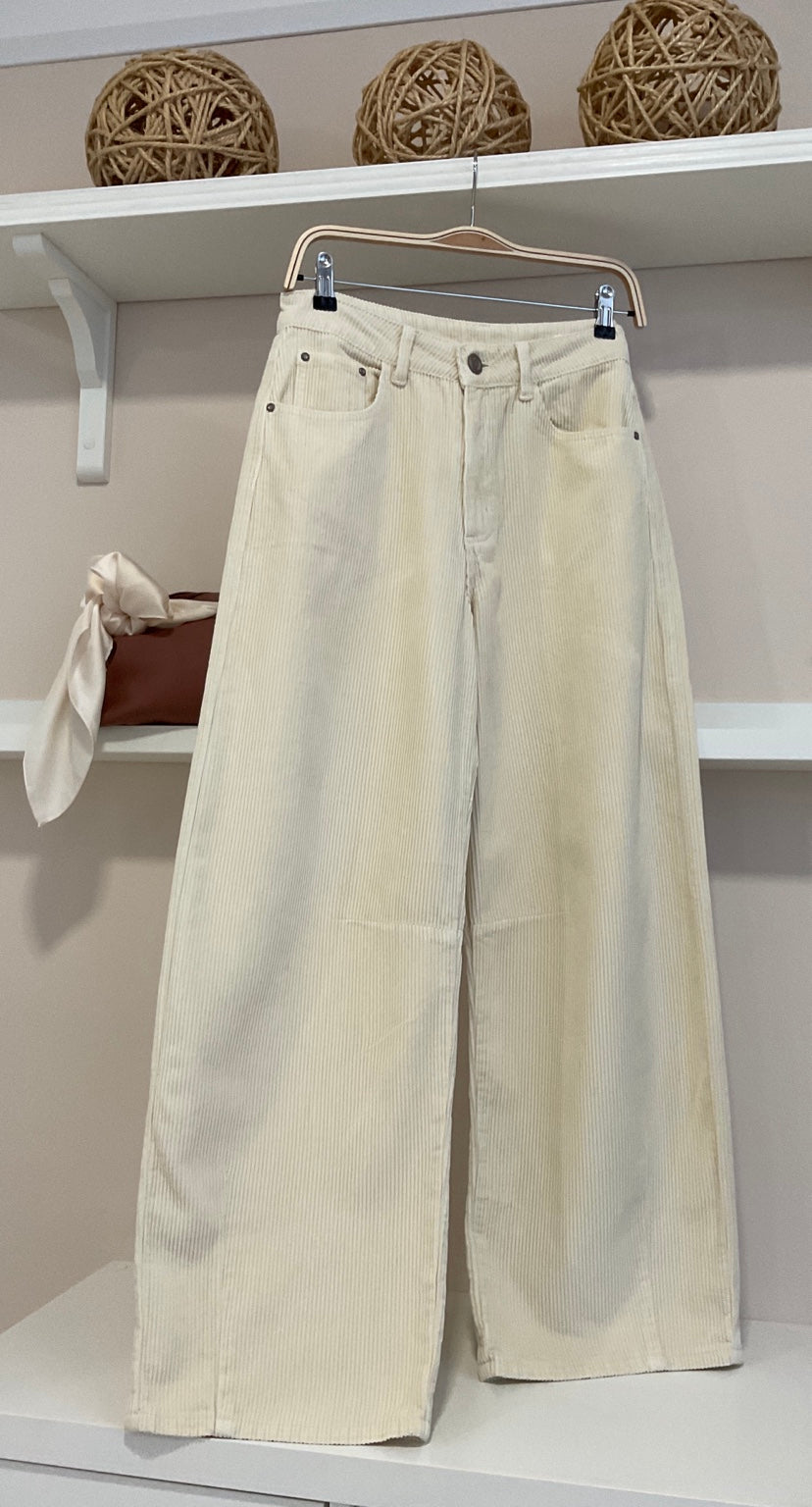 Pantalón de pana gruesa crema