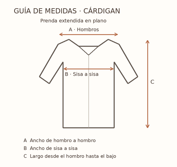 Medidas de Jersey Cuello Cuadro Vichy