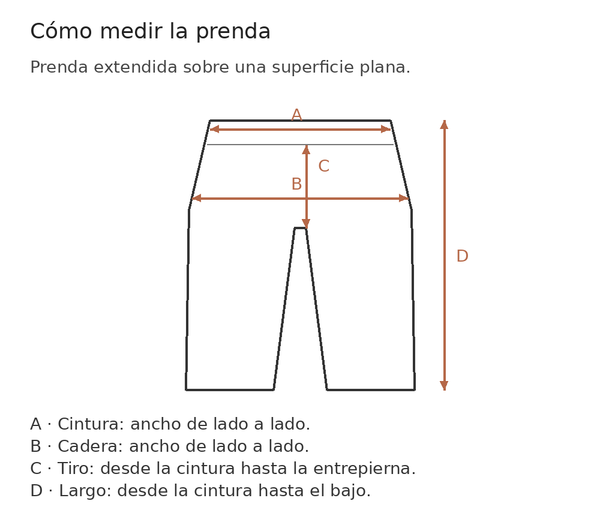 Medidas de Pantalón pana gruesa con topos.Tipo barrel