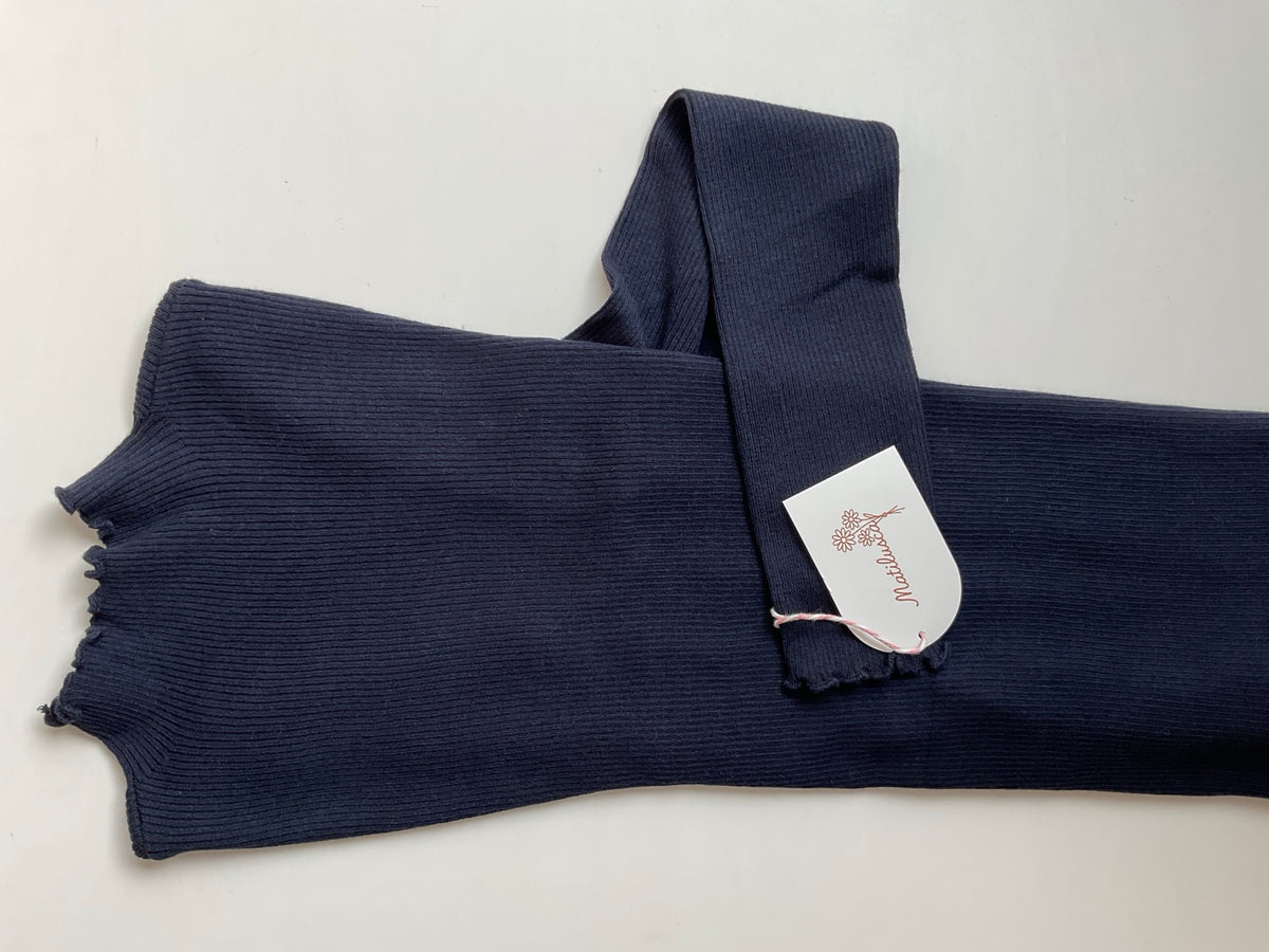 Azul Marino | Jersey Básico Ribeteado - detalle del cuello y puños