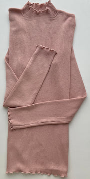 Rosa | Jersey Básico Ribeteado - detalle del cuello y puños