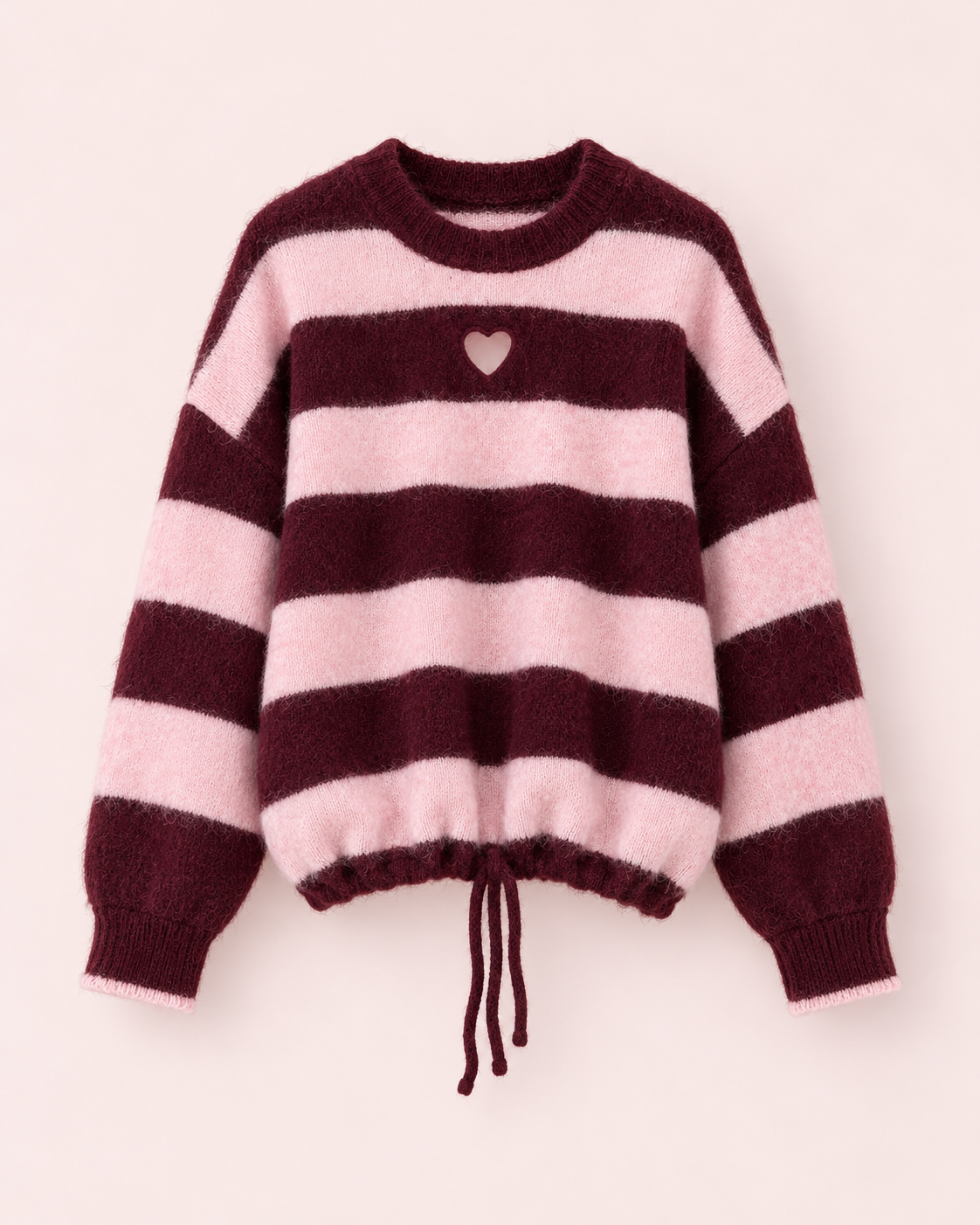 Burdeos/Rosa | Jersey Corazón Calado - catálogo Matilusca