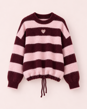 Burdeos/Rosa | Jersey Corazón Calado - catálogo Matilusca