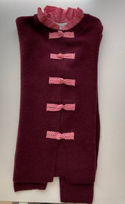 Burdeos | Jersey Cuello Cuadro Vichy - prenda doblada y detalle de cuello