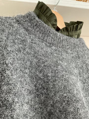 Jersey Laura gris, detalle de tejido jaspeado