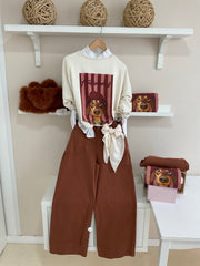 Sudadera Autumnus Rosa/Burdeos con pantalón caldera