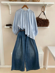 Tejano Palazzo Pinzas Peñíscola, look con Camisa New Romantic celeste