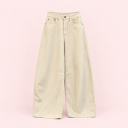 Crema | Pantalón Pana Gruesa Tipo Barrel - catálogo