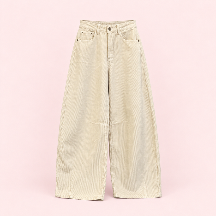 Pantalón de pana gruesa crema