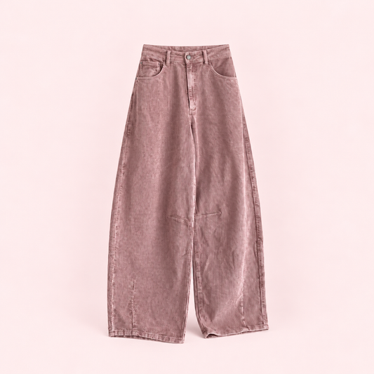 Rosa | Pantalón Pana Gruesa Tipo Barrel - catálogo