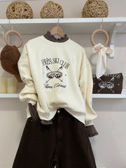 Beige | Sudadera Asper Après Ski Club look con pantalón chocolate