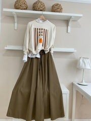 Look completo con sudadera Marrón/Crema