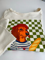 Detalle del estampado de la sudadera Verde/Crema