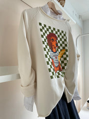 Sudadera Verde/Crema, vista lateral