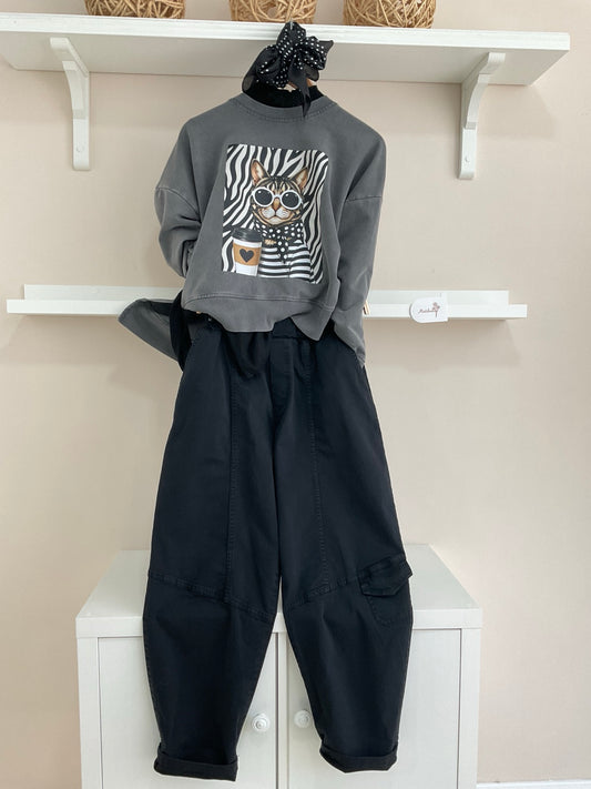 Gris | Sudadera Theon con pantalón O'Neill negro y jersey básico negro